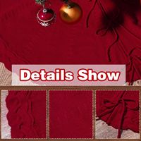 Jupe de sapin de Noël de luxe en tricot torsadé, style rustique campagnard, rouge et blanc, couvre-sapin tricoté, ornement de Noël, décoration de maison pour les fêtes