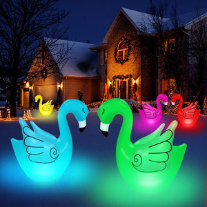 Inflatable Swan Led Light Color Changing Waterproof Outdoor Yard Decoration Solar Powered Garden Pool Party Decor - Product Image 1