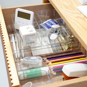 Transparent Acrylic <b>Drawer</b> Organizer Rectangular Stackable Office Desk <b>Storage</b> <b>Box</b> For Utensils And Cosmetics - Product Image 2