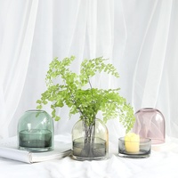 Vase en verre design de luxe, porte-bougie, couvercle en verre, ornement artistique, base hydroponique simple, 1 pièce, livraison directe