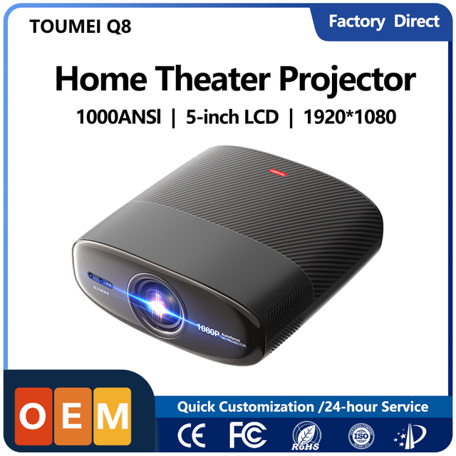 Smart LCD Factory Projector WiFi 1080P 2000:1 Contrast Ratio -Based Custom Software Logo Projector for Meeting & Education