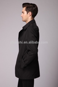 Hot Sale High Quality <strong>Men's</strong> <strong>Black</strong> Waterproof Plus Size <strong>Overcoat</strong> with Belt - Product Image 2