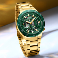 CURREN 8486 Nouvelle Montre Mécanique Automatique pour Homme, Cadran Squelette Creux, Bracelet Métallique, Aiguilles Lumineuses, Montres de Business pour Hommes