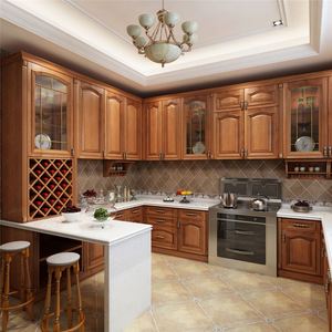 European Handless Guangzgou Neo-Classical <strong>Wood</strong> Kitchen Cabinet American Modern Style - Product Image 1