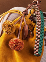 Porte-clés boule à pompon en cuir de qualité supérieure et breloque de sac de créateur personnalisé
