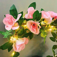 Künstliche Blumen-Rosenranke Lichterkette Rosenkranz Geeignet für Valentinstag Hochzeit Party Garten Innendekoration