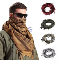Écharpe en coton léger pour hommes 110*110 cm écharpe arabe tactique extérieure écharpe Shemagh coupe-vent du désert
