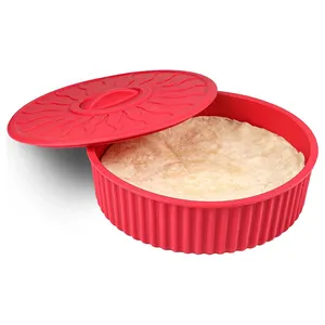 10 Inch Anti-Aanbaklaag Siliconen Tortilla Warmer Container Taco Opberghouder Met Deksel Brood En Pannenkoek Keeper Serveerdoos