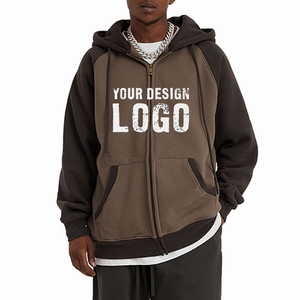 Sudadera con Capucha para Hombre, Estilo Europeo y Americano, de Algodón, Holgada, con Cierre en el Hombro, en Colores Contrastantes, para Otoño e Invierno - Product Image 6