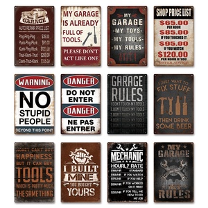 Poster Peringatan Garasi untuk Personel Resmi, Tanda Logam Vintage, Aturan Perkakas, Papan Tanda Logam, Dekorasi Bengkel Garasi - Product Image 5