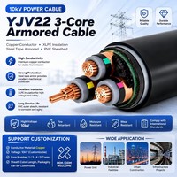 Cable Armado YJV22 de 3 Núcleos, 8.7/15kV, Cobre con Aislamiento XLPE, STA 15kV, Cable de Energía Subterráneo de Media Tensión, Fabricante