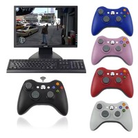 Manette de jeu sans fil 2,4 G pour 360 avec moteur de vibration, joystick et récepteur