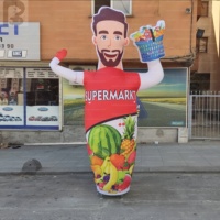 Mannequin gonflable géant de 2m (8ft) avec bras ondulant, pour publicité routière, idéal pour les ouvertures de magasins de fruits et d'épicerie, ou comme accessoire de décoration.