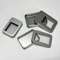 Caja de hojalata rectangular portátil mini de materiales reciclados para empaque de arte de uñas, contenedor vacío colorido personalizable