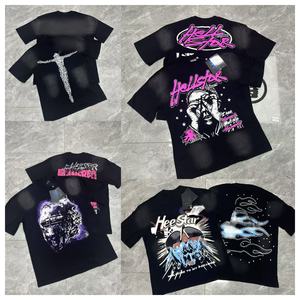 أعلى جودة جودة الهيب هوب الجحيم تي شيرت نجمة الوزن الثقيل بين الجميح تي شيرت طباعة Dtg من نوع واحد ملابس الشارع حجم كبير الجحيم تي شيرت نجمة - Product Image 2