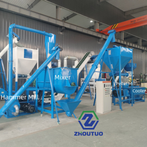 500kg mỗi giờ giá thấp đơn giản dễ dàng kiểm soát gà gia súc vịt lợn Hệ thống chế biến thức ăn cho trang trại nhỏ - Product Image 2