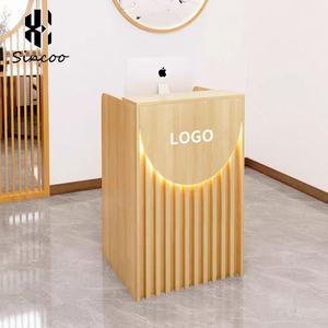 Manufacturer Modern Special Design Hair Saloon Small Front Counter Luxury Nail Salon Reception Desk - Product Image 1