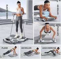 Planche de Pilates 6-en-1 avec écran LED intelligent pour équipement de gym à domicile portable, planche de Pilates PP gris/noir
