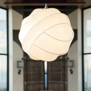 Nordic Style Wabi-Sabi Light Warm <strong>White</strong> <strong>Hanging</strong> for Bedroom Hotel Bar Silk Pendant Lamp - Product Image 1