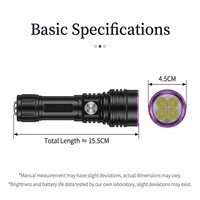 Linterna de Inspección UV de 365nm con Logotipo Personalizado, Detector de Fugas Industrial Profesional, Cuerpo de Acero Inoxidable, OEM, ODM, Venta al Por Mayor