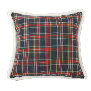 Housse <span class=keywords><strong>de</strong></span> coussin en tissu à carreaux <span class=keywords><strong>de</strong></span> Noël <span class=keywords><strong>de</strong></span> haute qualité avec pompons pour la décoration <span class=keywords><strong>de</strong></span> fête - Product Image 6