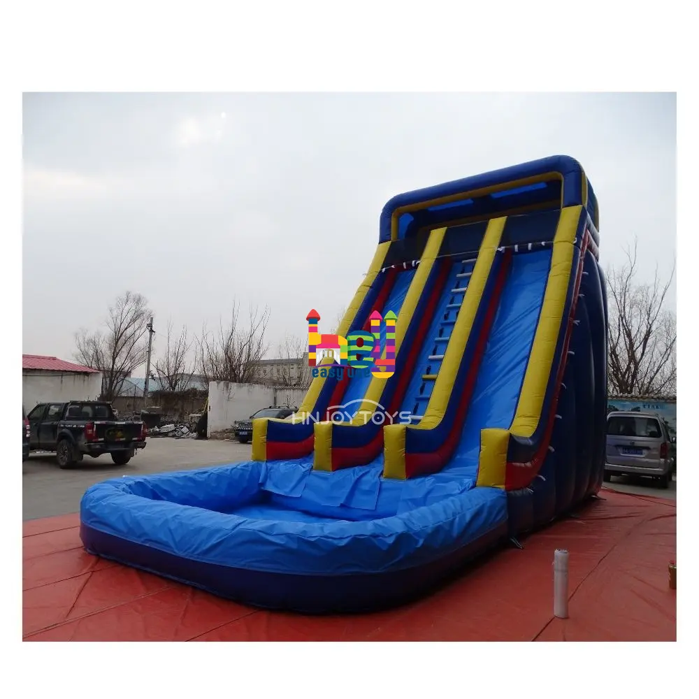 good quality double waterslides with pool inflatable commercial water slides Big Combo bouncer jumper Water park