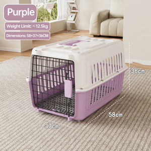 Transportín de Plástico Pequeño para Mascotas con Puerta de Alambre de Hierro, Transpirable, para Gatos y Perros Pequeños - Product Image 6