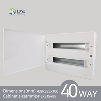 Boîtier de distribution MCB encastré moderne LYM1-40 à ouverture par pression, base métallique, couvercle en plastique, tableau de distribution électrique IP40 125A
