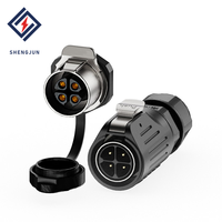 Connecteur d'alimentation circulaire étanche IP68 en alliage de cuivre avec boîtier PBT LP24 250V-500V, fiche aviation 2/3/4/10/12/19/24 broches
