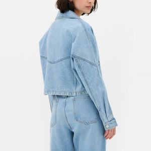 Chaquetas Vaqueras Cortas de Moda con Cierre, Chaqueta Vaquera Oversize de Algodón Estilo Moto para Mujer, Nuevas Llegadas con la Mejor Relación Calidad-Precio - Product Image 3