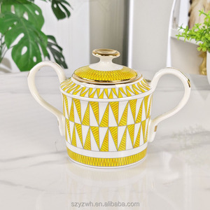 15 Pieces of Luxurious Yellow <b>Coffee</b> Utensils Tea Pot <b>Coffee</b> Powder Milk Pot Sugar Pot <b>Gift</b> Giving Home <b>Coffee</b> <b>Set</b> - Product Image 4
