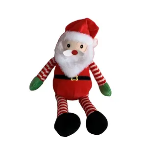 new style Heat Transfer Logo Christmas plush Long-legged Santa toys fairy tale Holiday gifts