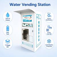 Distributeur d'eau purifiée à monnayeur 800G avec SDK, stérilisation UV, refroidissement par compresseur, écran LED et surveillance à distance