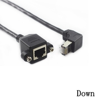 Cable RJ45 8P8C Macho a Hembra, Montaje en Panel con Tornillos, Cable de Extensión Ethernet LAN en Ángulo Recto o Izquierdo de 90 Grados, 0.3m 0.6m 1m