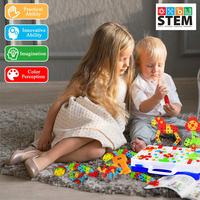 Jouets d'apprentissage pour enfants, blocs de Construction, avec perceuse à jouet et tournevis, 237 pièces