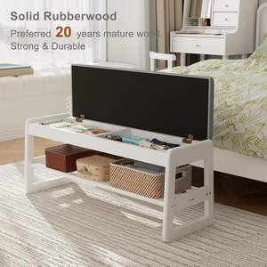 2-Tier <strong>Small</strong> Solid Wood <strong>Shoe</strong> Rack Bench Flip-Top Entryway <strong>Hallway</strong> <strong>Storage</strong> White - Product Image 1