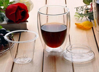 Mug à Infuseur à Thé en Verre à Double Paroi en Borosilicate de 350 ml (12 oz) Résistant à la Chaleur avec Filtre en Verre Ensemble à Café et à Thé