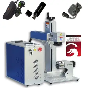 60W JPT M7 Mopa YDELP-E-60-M7-M-R Fiber Laser Marking Machine Fiber Laser Engraver Laser Marker with 80mm Rotary Axis
