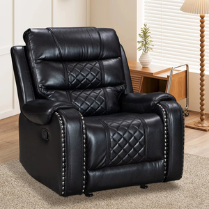 Sofá Reclinable de Cuero Extensible Moderno con Estructura de Madera para Sala de Estar, Cine en Casa y Relajación - Product Image 6