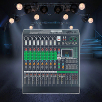 Console de mixage audio professionnelle 4 canaux avec connexion USB audio verte, effets DSP intégrés 256, éclairage LED double face