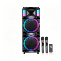 Haut-parleur portable pour fêtes en extérieur Smart Choice 100 W avec roulettes intégrées, ports USB, TF, AUX, FM pour karaoké familial à domicile