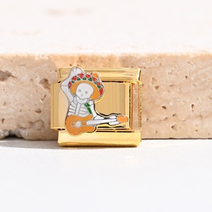 Pulsera de Charms Italianos de Acero Inoxidable con Baño de Oro de 18K, de Alta Calidad, Impermeable, No se Deslustra, Venta al por Mayor Directa de Fábrica - Product Image 3