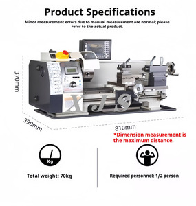 Mini tour CNC semi-automatique 400 <span class=keywords><strong>600</strong></span> 800MM pour métaux avec filetage automatique, idéal pour le travail du bois - Product Image 3