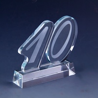 Plaque de récompense en cristal avec chiffres arabes en forme de 5/10/15/20 ans, cadeau, 1 pièce
