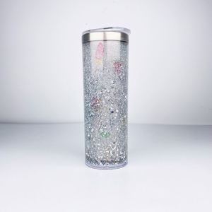 Vaso de 20 oz para sublimación DIY con purpurina, tipo globo de nieve, para café, con diseño de tablero de historias - Product Image 4