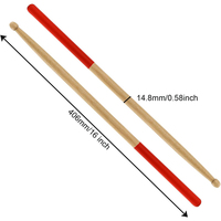 Baguettes de Tambour en Érable OEM Colorées en Bois pour Percussion, Modèles 5A 7A, avec Poignée en Caoutchouc Antidérapante