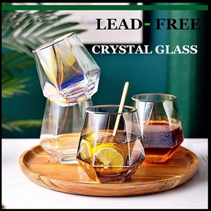 Copa de Vino sin Tallo con Diseño de Diamante Arcoíris, Taza de Cerveza de Vidrio Iridiscente para Vino Tinto, Licores, Cócteles, Bourbon, Tazas y Platillos para Beber Té - Product Image 3