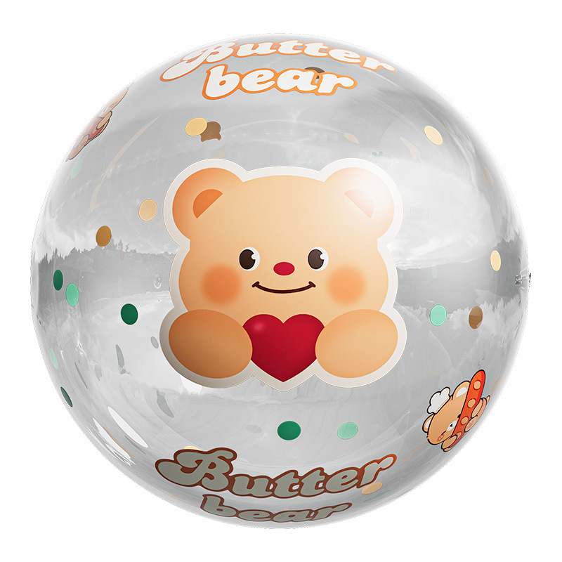 Oso inflable de fútbol con latido de corazón, 60 cm.