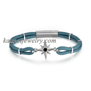 Pulsera <span class=keywords><strong>de</strong></span> Alta Calidad con Nudo Infinito, Brazalete <span class=keywords><strong>de</strong></span> Acero Inoxidable con Cierre Ajustable y Cordón <span class=keywords><strong>de</strong></span> Nailon para Hombre - Product Image 6