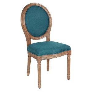 Chaise de salle <span class=keywords><strong>à</strong></span> manger moderne en bois massif de Louis Furniture, avec assise et dossier en tissu amovibles, pour salon, hôpital, hôtel - Style contemporain élégant - Product Image 4